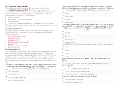 bfp qualifying written exam reviewer pdf 2023|Final QWE Practice TEST ONLY .